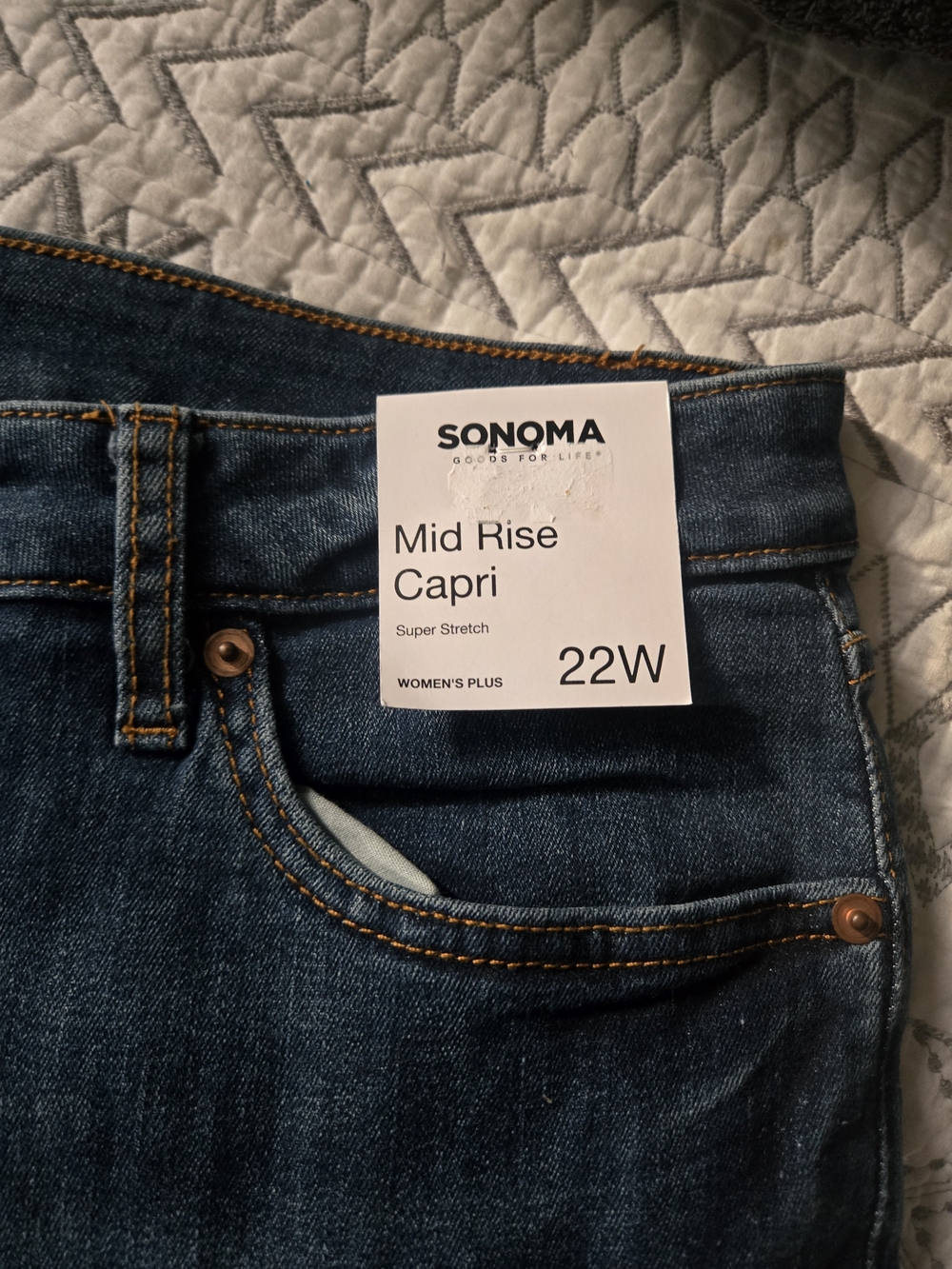SONOMA Dark Blue Mid Rise Capri Shorts - Women's Plus